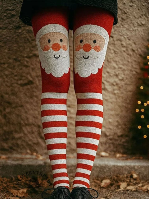 Women's Casual Christmas Santa Claus Art Print Leggings