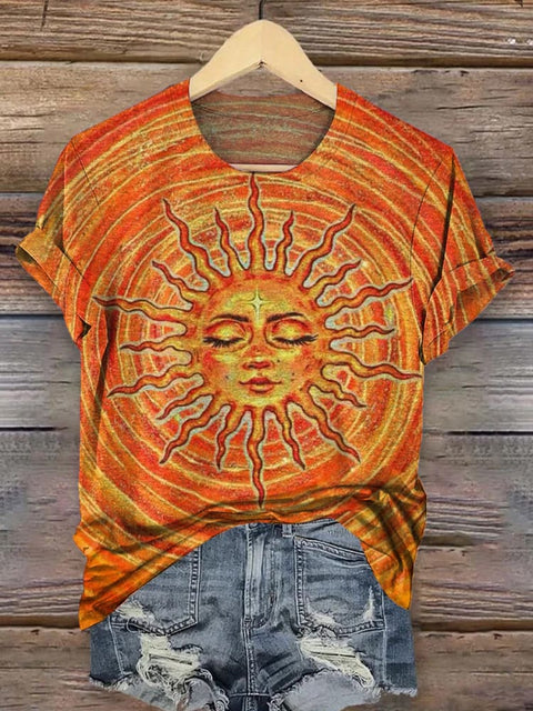 Sun God Print T-shirt