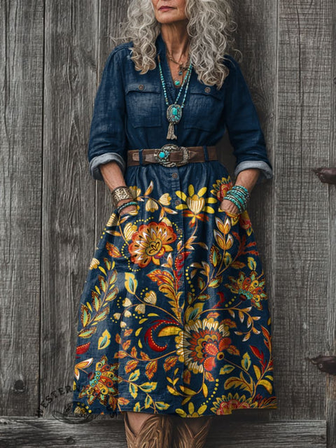 Colorful Flower Women's Art Print Dress