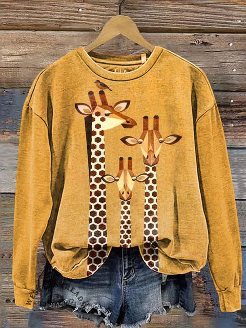 Giraffe Casual Cotton Sweatshirt