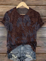 Western Retro Imitation Three-dimensional Printing Vision Print Casual T-shirt