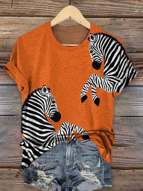 Zebra Print Casual T-shirt