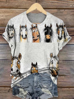 Funny Donkey Print Casual T-shirt