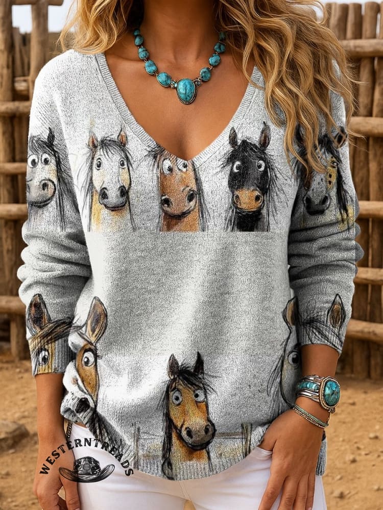 Funny Donkey Print Casual T-shirt