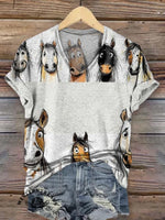Funny Donkey Print Casual T-shirt