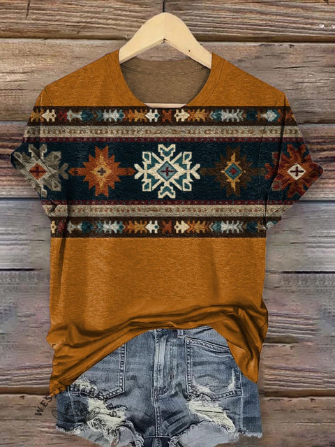 Retro Aztec Print T-shirt