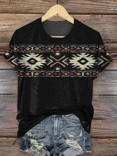 Retro Aztec Print T-shirt