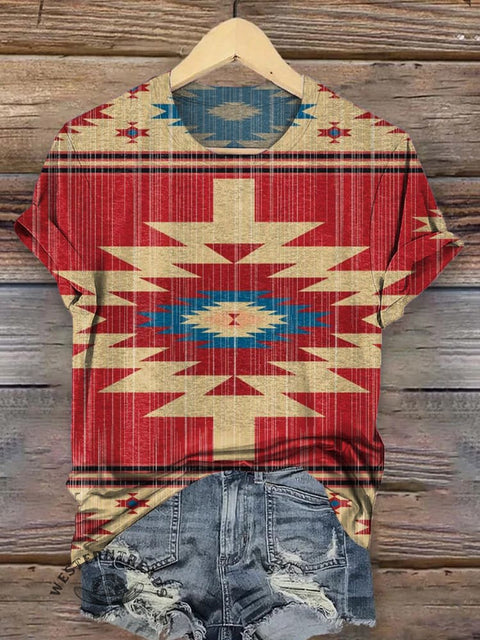 Retro Aztec Print T-shirt