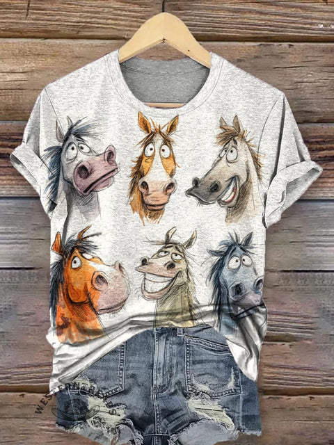Funny Horse and Donkey T-shirt