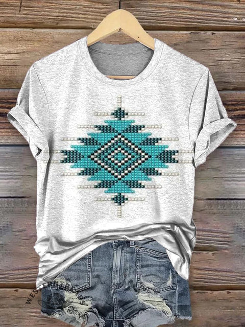 Turquoise Aztec Pattern T-shirt