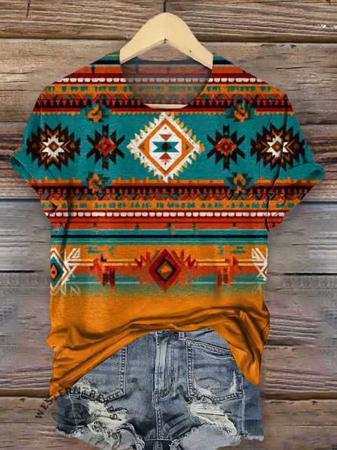 Retro Aztec Pattern T-shirt
