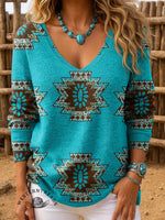 Women's Retro Jewelry Pattern Casual Pullover Sweater