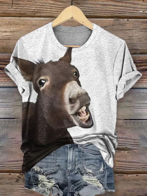 Funny Donkey Pattern T-shirt