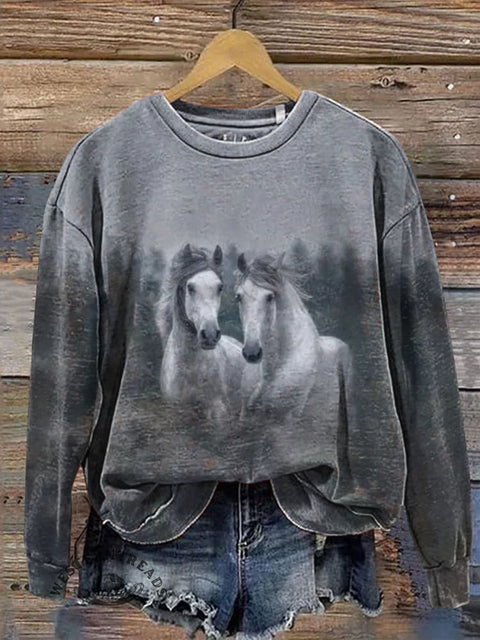 White Horse Casual Cotton Sweatshirt