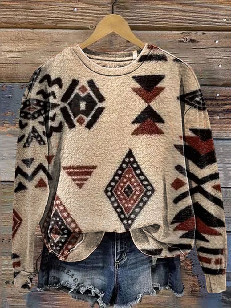 Aztec Vintage Pattern Casual Cotton Sweatshirt
