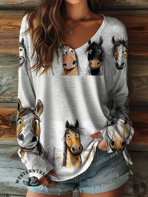 Funny Donkey Print Casual T-shirt