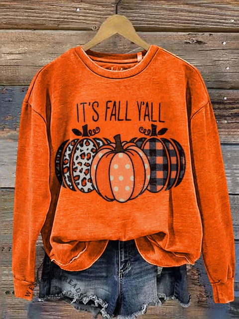 Halloween Pumpkin Casual Cotton Sweatshirt
