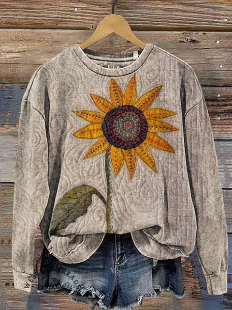 Sun Flower Casual Cotton Sweatshirt