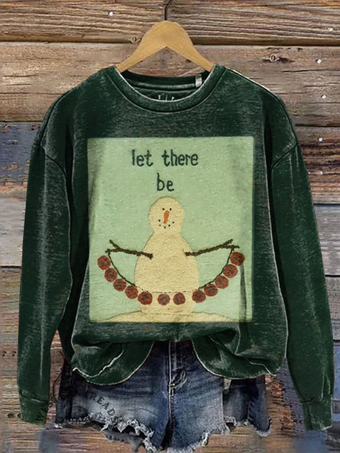 Retro Snowman Casual Cotton Sweatshirt