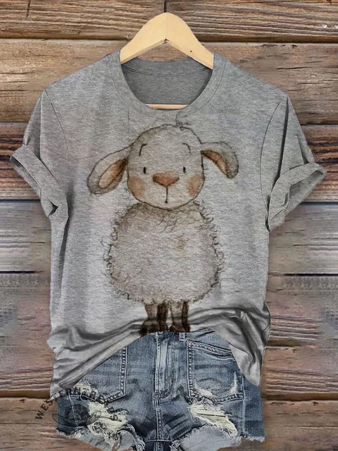 Retro Cute Lamb T-shirt