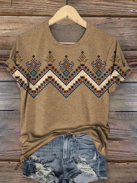 Retro Aztec Pattern T-shirt