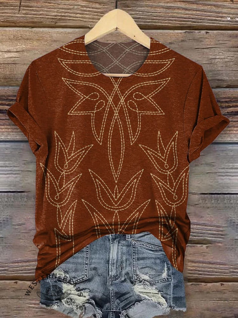 Retro Tribal Abstract Pattern T-shirt