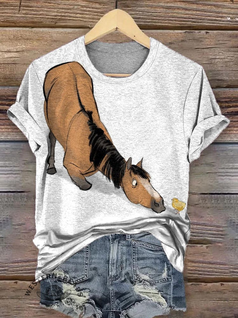 Funny Horse and Chicken T-shirt