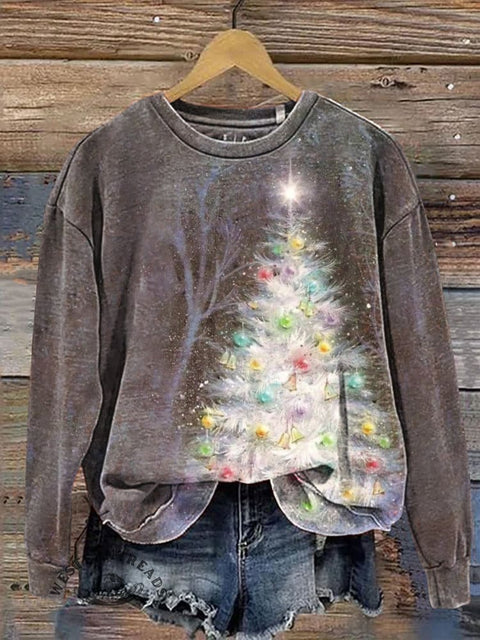 Christmas Tree Casual Cotton Sweatshirt