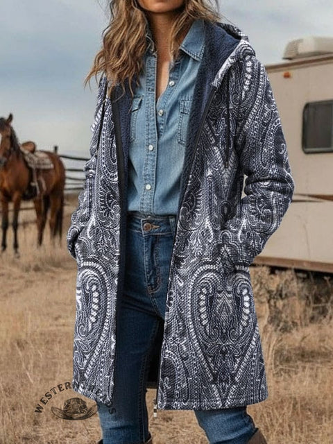 Retro Lace Heart Visual Unisex Plush Thick Long-Sleeved Cardigan Coat