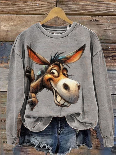 Funny Donkey Casual Cotton Sweatshirt