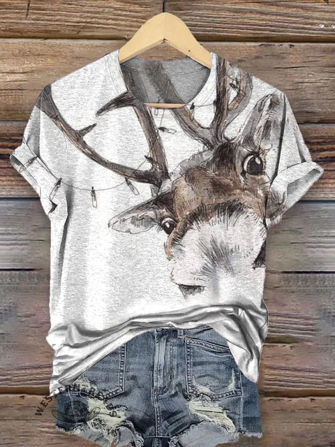 Funny Christmas Elk T-shirt