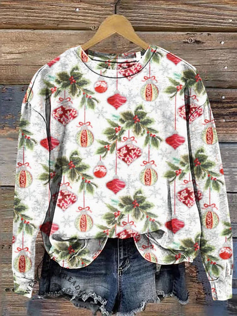 Christmas Light Ball Casual Cotton Sweatshirt