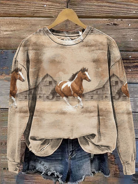 Horse Casual Cotton Sweatshirt
