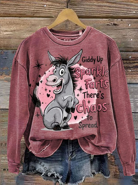 Funny Little Horse Casual Cotton Sweatshirt
