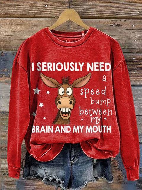Funny Donkey Casual Cotton Sweatshirt