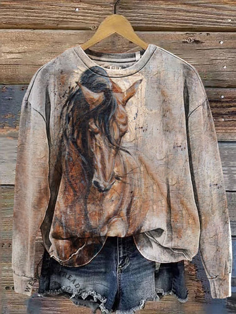 Horse Casual Cotton Sweatshirt