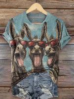 Funny Donkey Wearing Sunglasses T-shirt