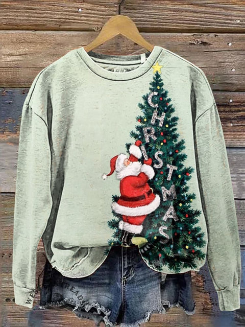 Christmas Prints Casual Cotton Sweatshirt