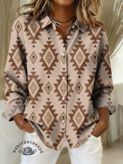 Women's Retro Aztec Casual Cotton Shirt