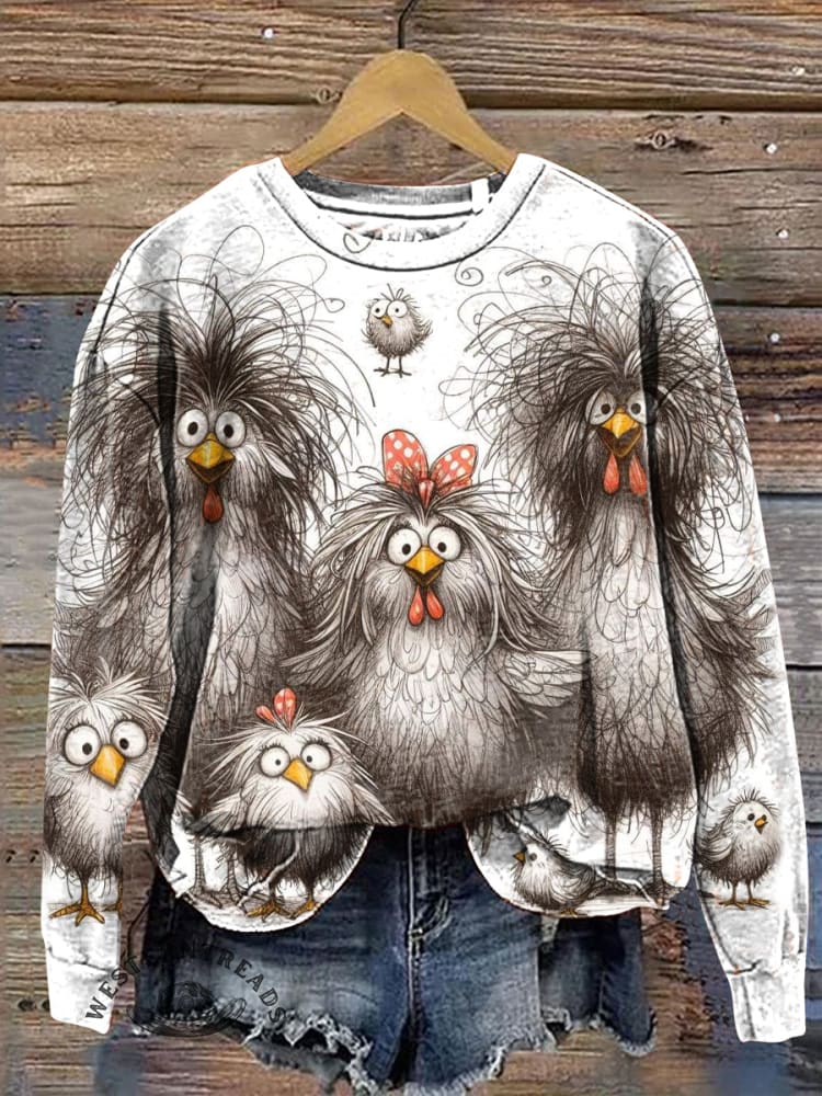 Funny Chicken Casual Cotton Sweatshirt