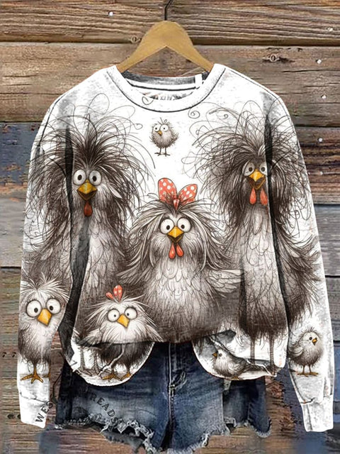 Funny Chicken Casual Cotton Sweatshirt