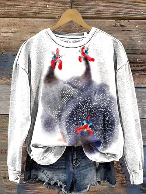 Retro Chicken Casual Cotton Sweatshirt
