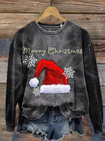 Christmas Hat Casual Cotton Sweatshirt