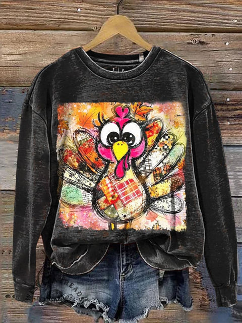 Funny Color Chicken Casual Cotton Sweatshirt