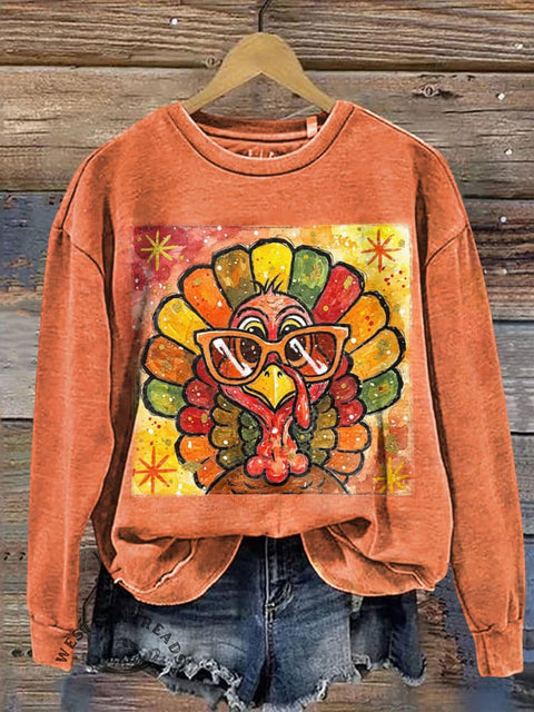 Funny Color Chicken Casual Cotton Sweatshirt