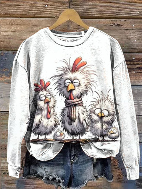 Funny Chicken Casual Cotton Sweatshirt