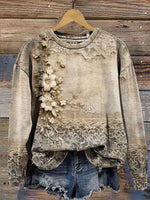 Vintage Art Print CasualSweatshirt