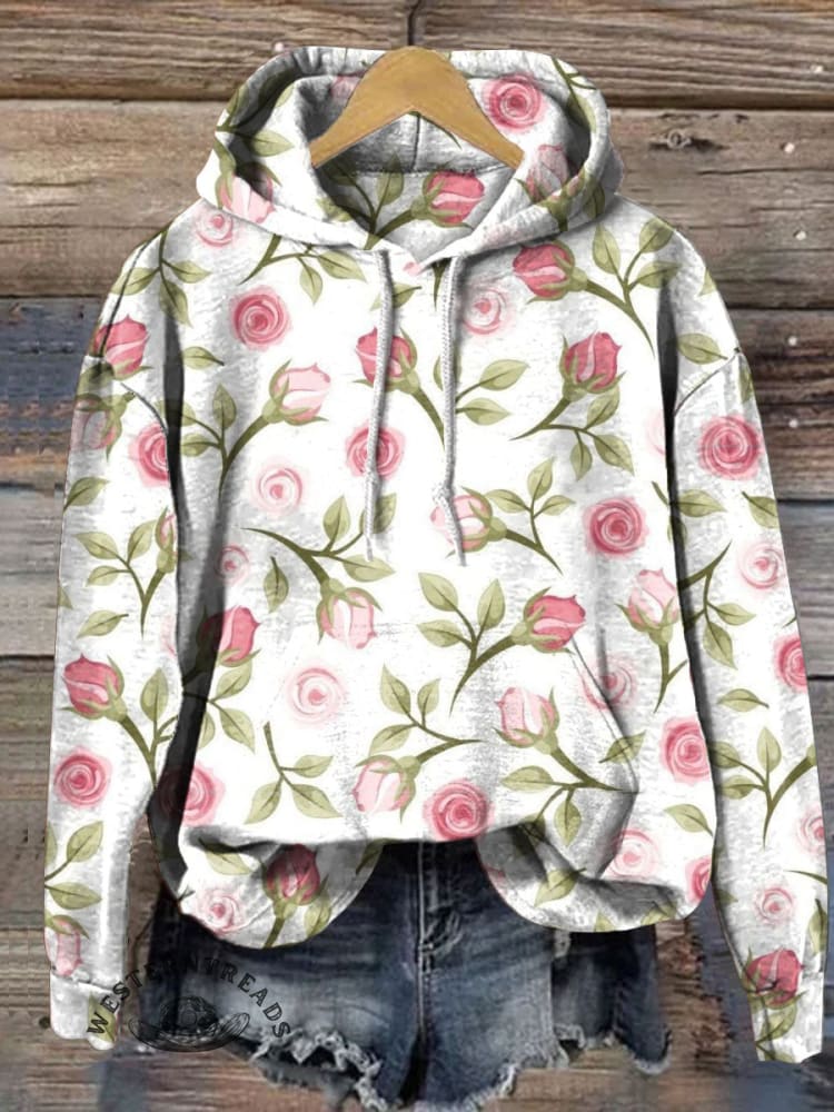 Vintage Art Print Casual Hoodie Sweatshirt