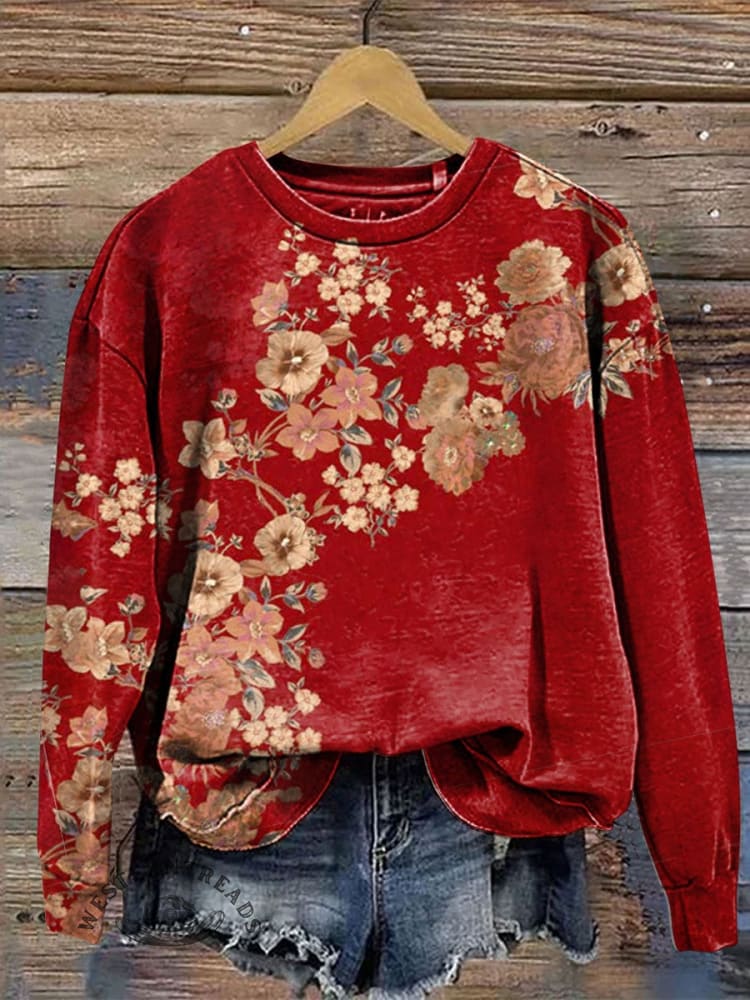 Vintage Flower Art Print T-shirt