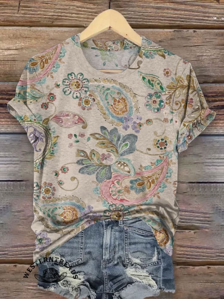 🔥Hot Sale🔥Vintage Paisley Print Sweatshirt